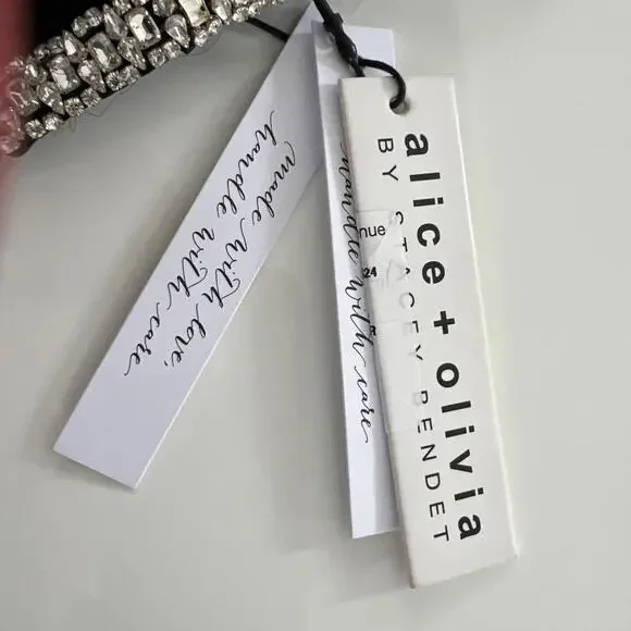 $695 Alice + Olivia Ellis Embellished Mini Black Sleeveless Dress Size 10 - Picture 8 of 14